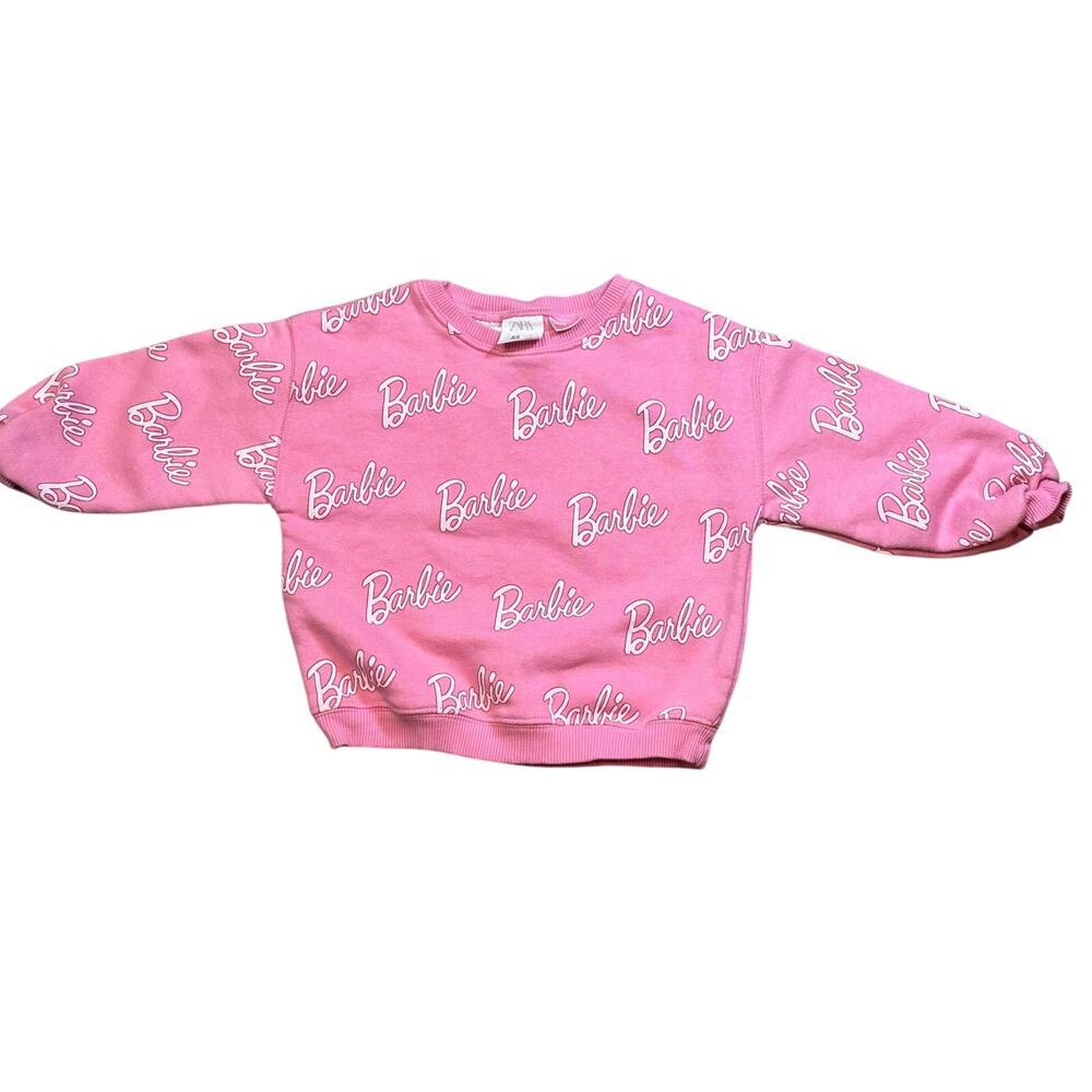 Zara Barbie Girls Pink Crew neck Sweatshirt 2-3Y